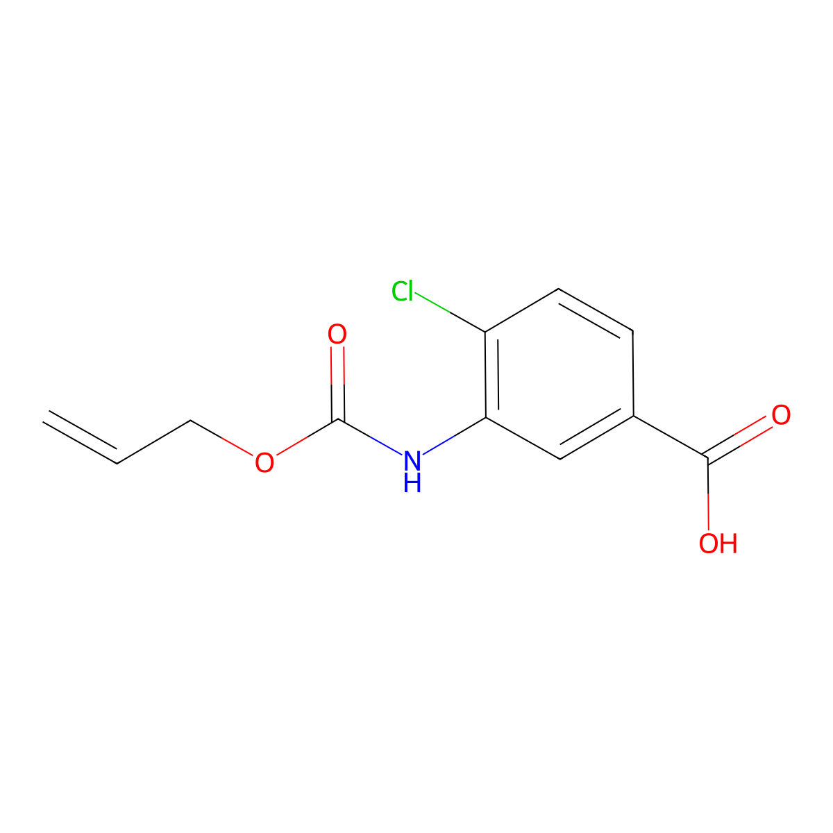 4-Chloro-3-{[(prop-2-en-1-yloxy)carbonyl]amino}benzoic acid molecular structure, CAS 1460243-93-9