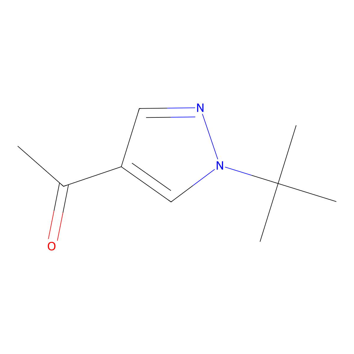 1-(1-tert-butyl-1H-pyrazol-4-yl)ethan-1-one molecular structure, CAS 1460286-48-9