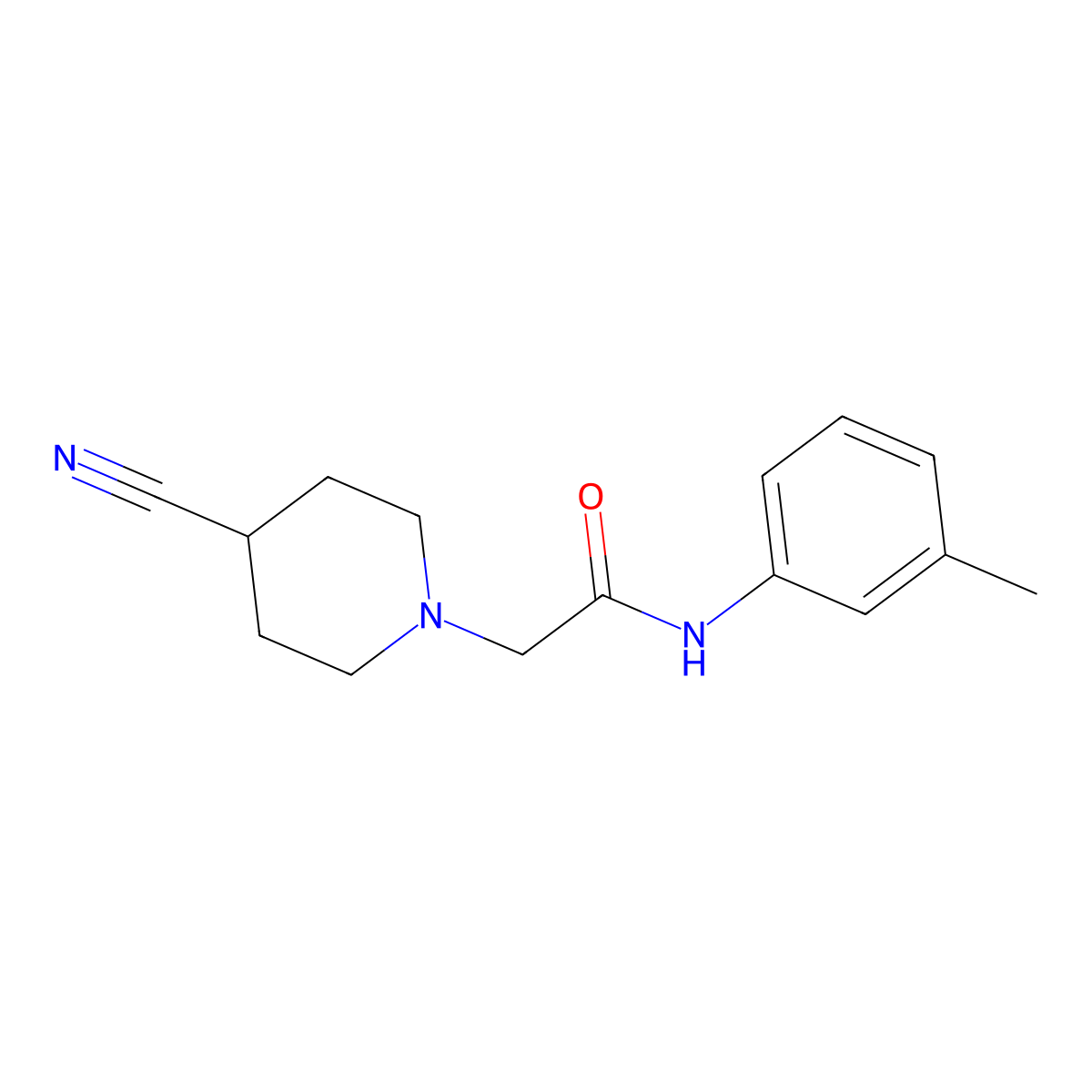 2-(4-cyanopiperidin-1-yl)-N-(3-methylphenyl)acetamide molecular structure, CAS 1460287-65-3