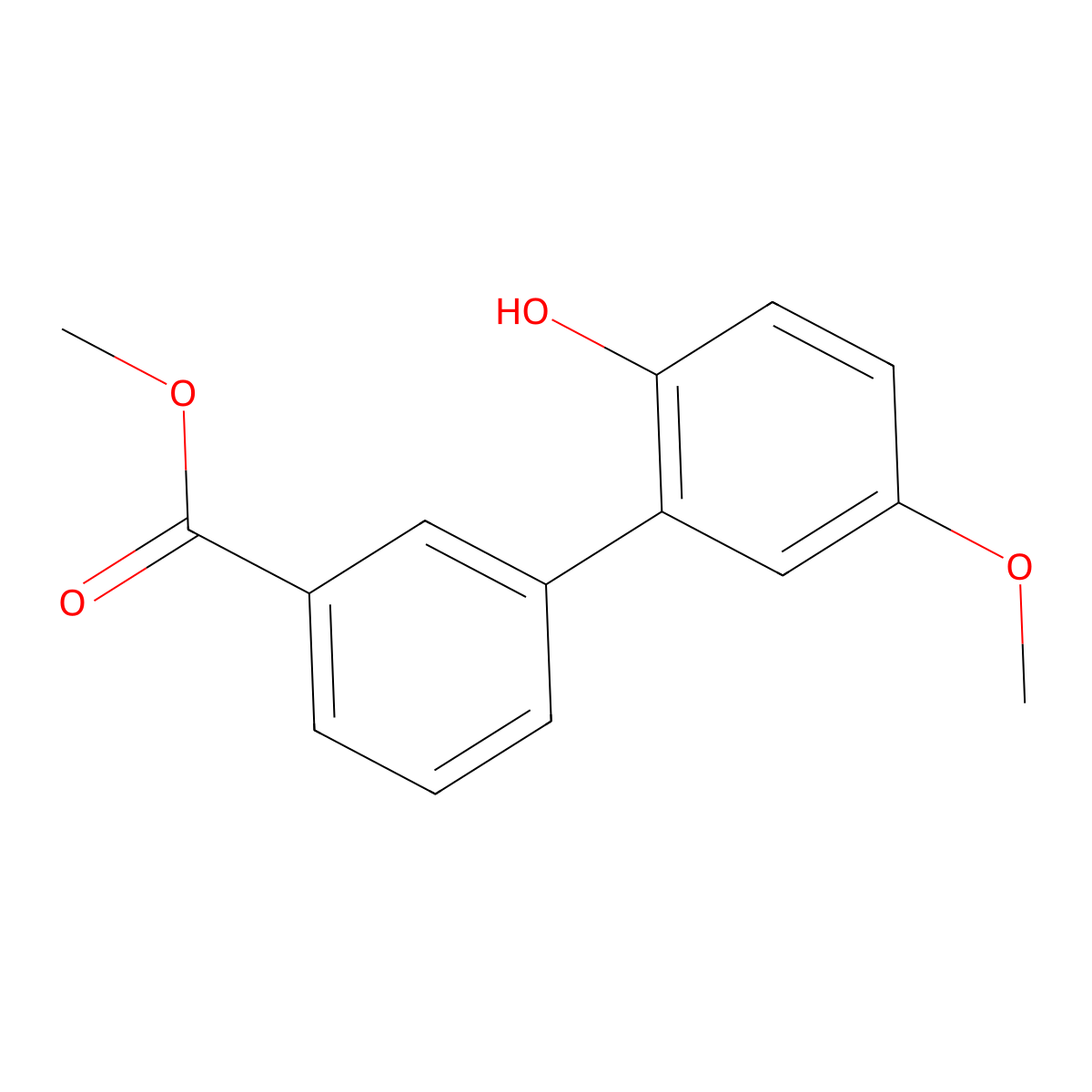 Methyl 3-(2-hydroxy-5-methoxyphenyl)benzoate molecular structure, CAS 1460306-41-5