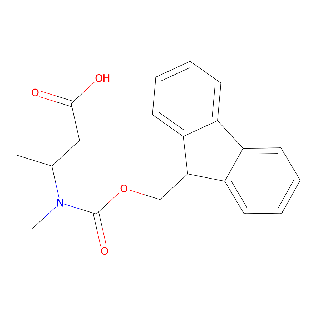 (3R)-3-{[(9H-fluoren-9-ylmethoxy)carbonyl](methyl)amino}butanoic acid molecular structure, CAS 1460306-60-8