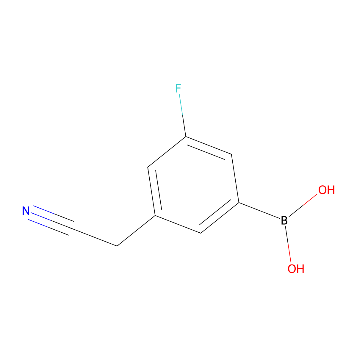 [3-(Cyanomethyl)-5-fluorophenyl]boronic acid molecular structure, CAS 1460307-63-4