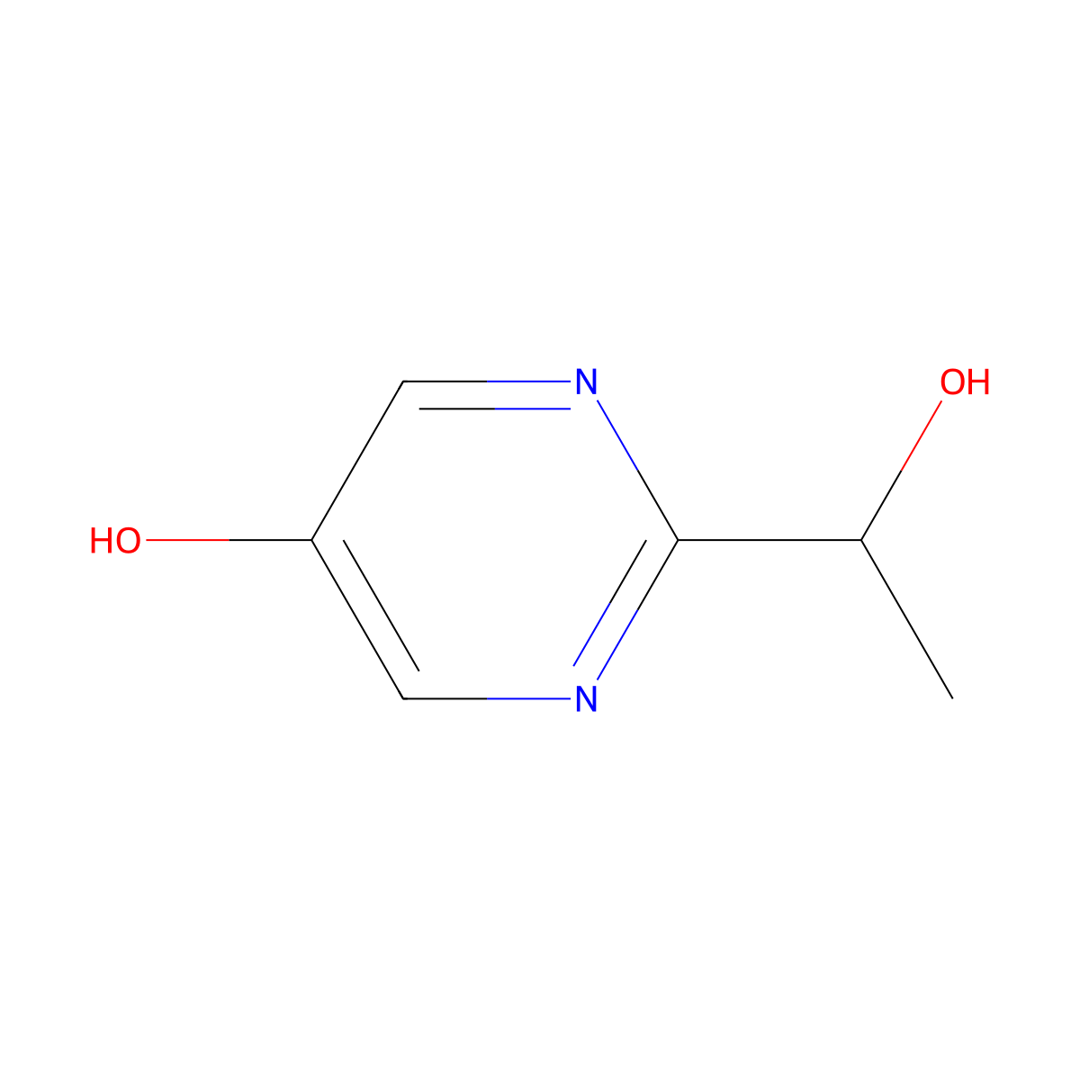 (R)-2-(1-hydroxyethyl)pyrimidin-5-ol molecular structure, CAS 1460321-45-2