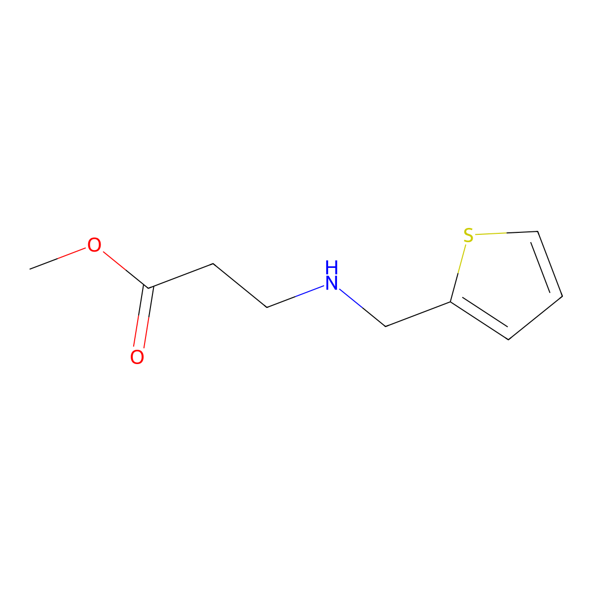 Methyl 3-[(2-thienylmethyl)amino]propanoate molecular structure, CAS 146033-25-2