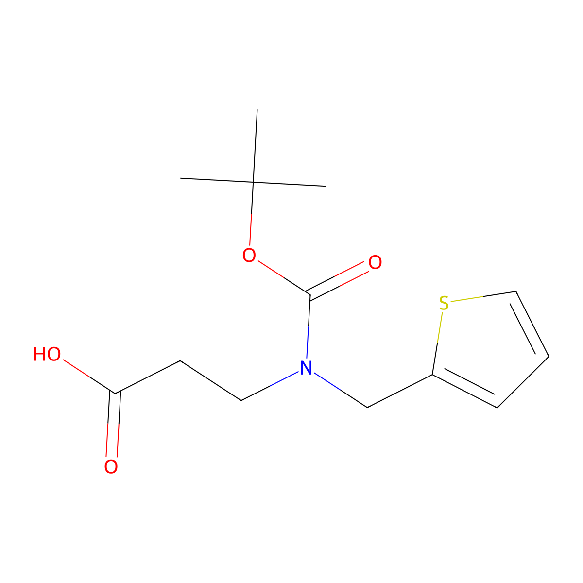 3-{[(Tert-butoxy)carbonyl][(thiophen-2-yl)methyl]amino}propanoic acid molecular structure, CAS 146033-26-3