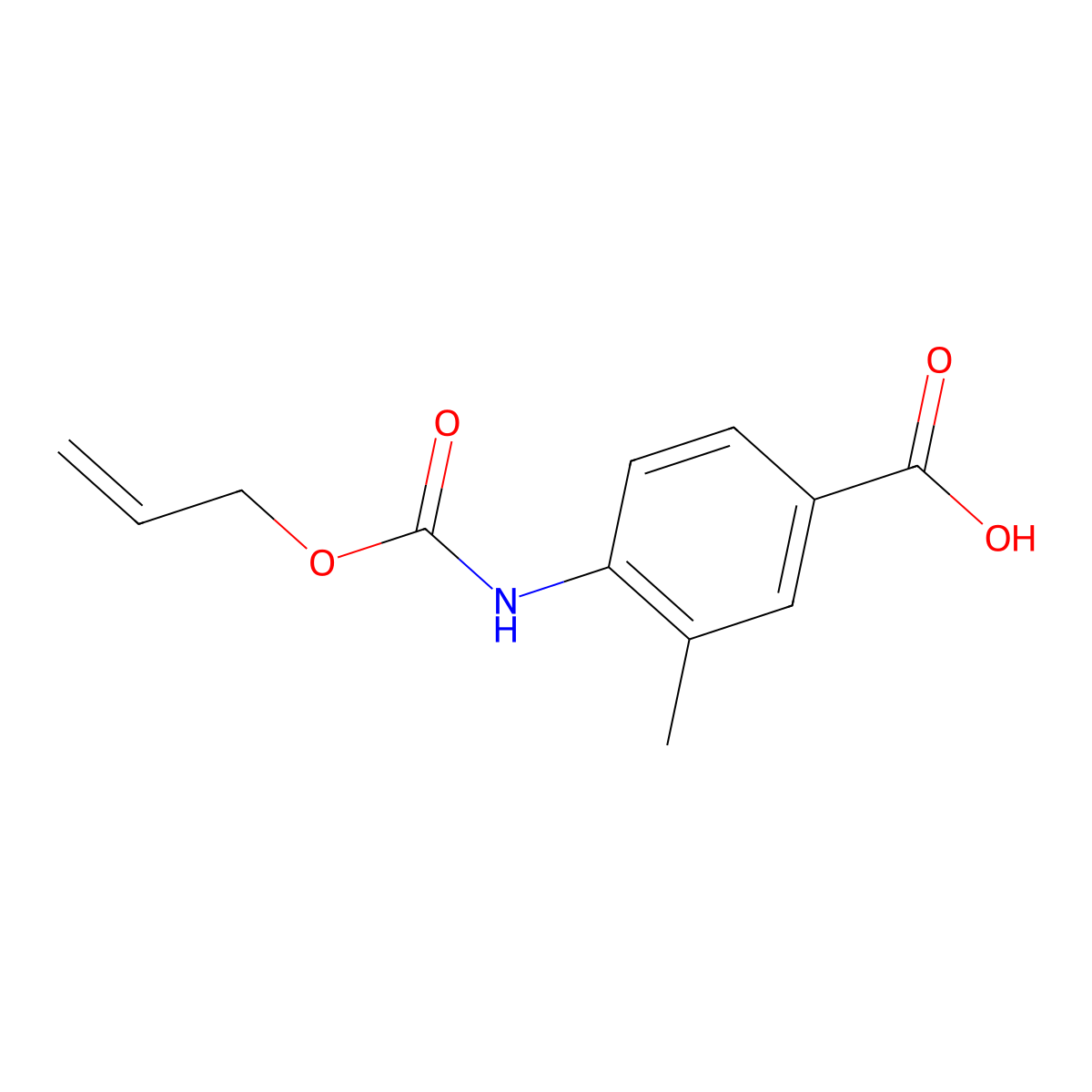 3-Methyl-4-{[(prop-2-en-1-yloxy)carbonyl]amino}benzoic acid molecular structure, CAS 1460339-24-5