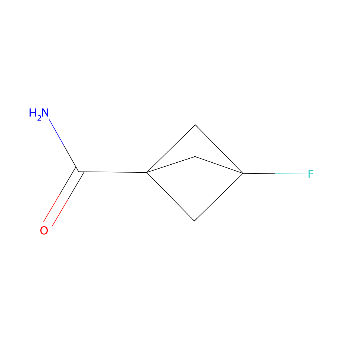 3-Fluorobicyclo[1.1.1]pentane-1-carboxamide molecular structure, CAS 146038-55-3