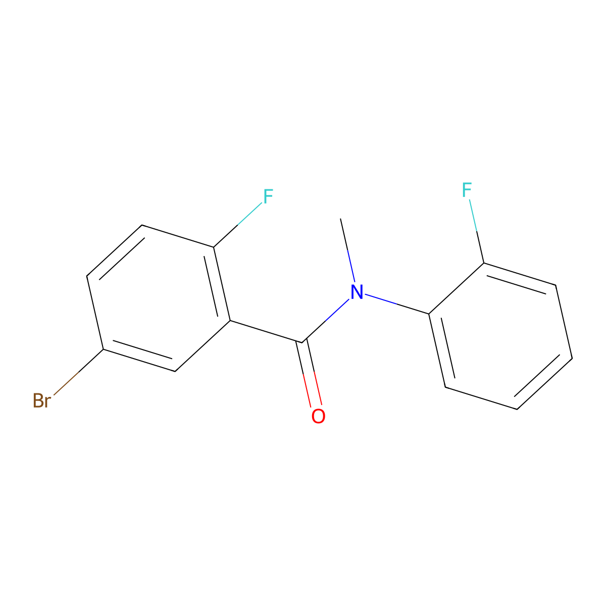 5-bromo-2-fluoro-N-(2-fluorophenyl)-N-methylbenzamide molecular structure, CAS 1460385-10-7