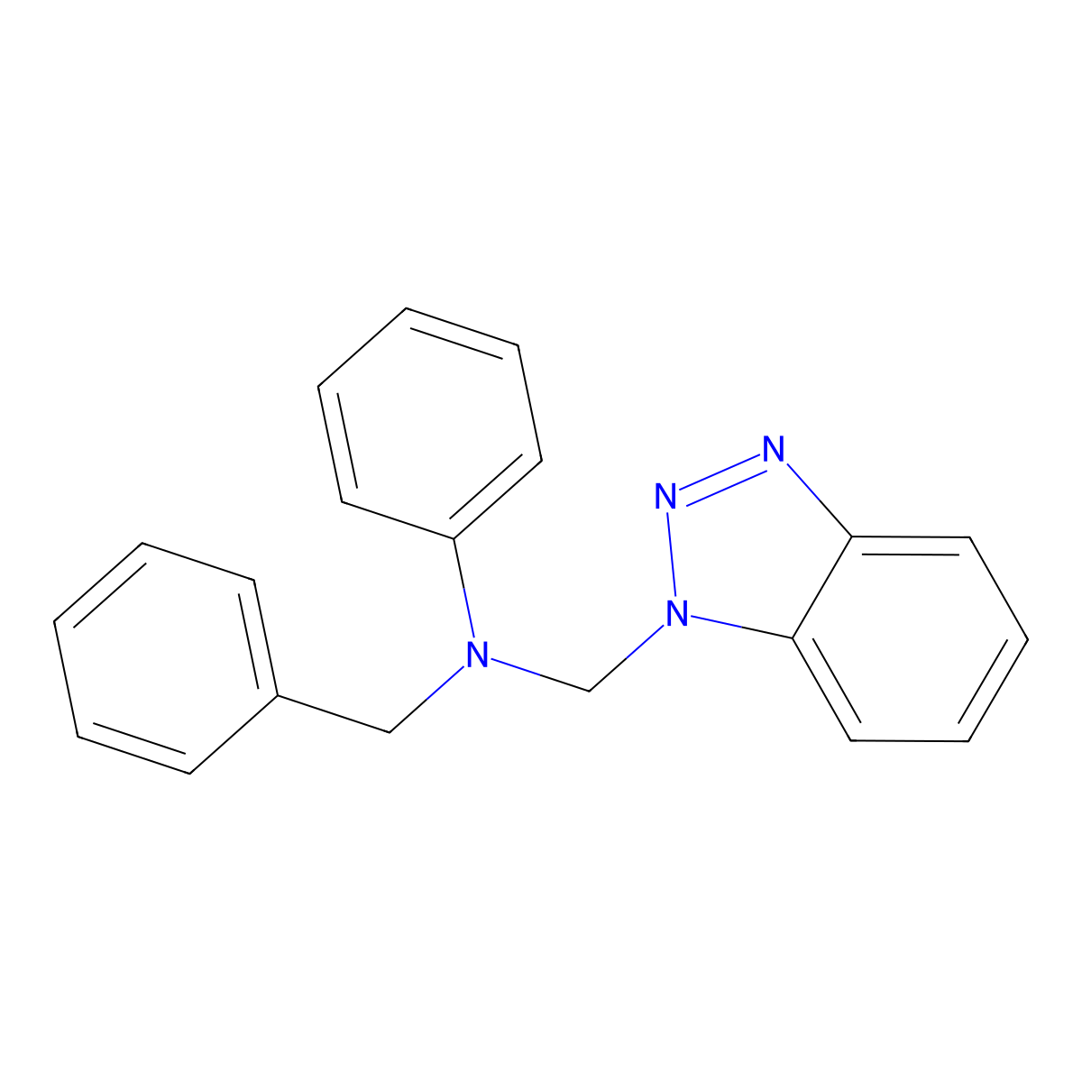 N-(1H-1,2,3-Benzotriazol-1-ylmethyl)-N-benzylaniline molecular structure, CAS 146041-86-3