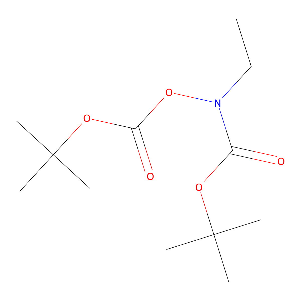 2-{[({[(Tert-butoxy)carbonyl](ethyl)amino}oxy)carbonyl]oxy}-2-methylpropane molecular structure, CAS 146062-86-4