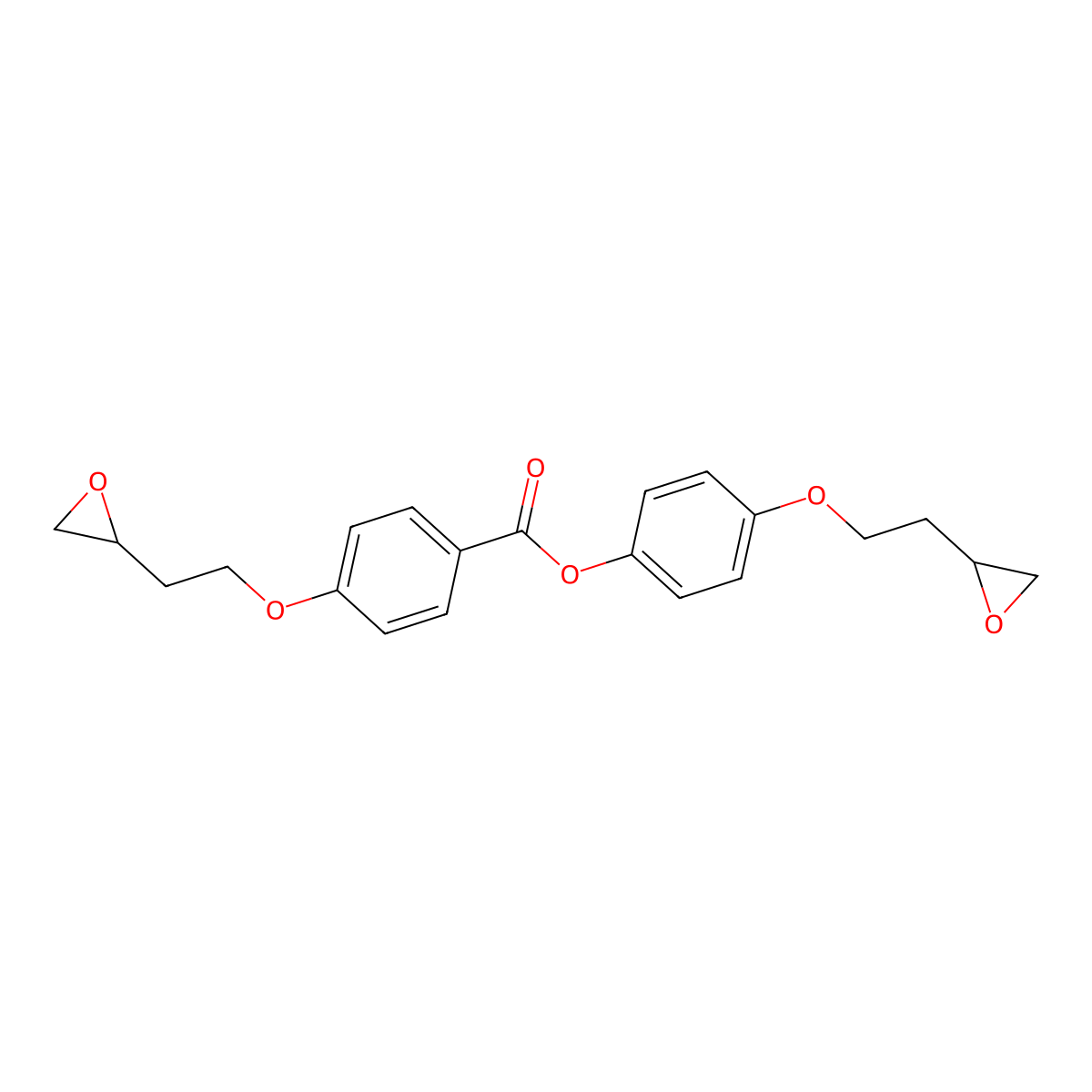Benzoic acid, 4-[2-(2-oxiranyl)ethoxy]-, 4-[2-(2-oxiranyl)ethoxy]phenyl ester molecular structure, CAS 146063-25-4