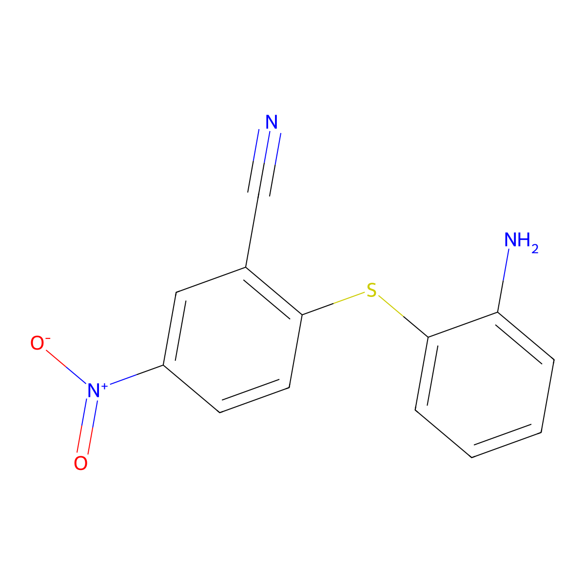 2-[(2-Aminophenyl)thio]-5-nitrobenzonitrile molecular structure, CAS 146070-32-8