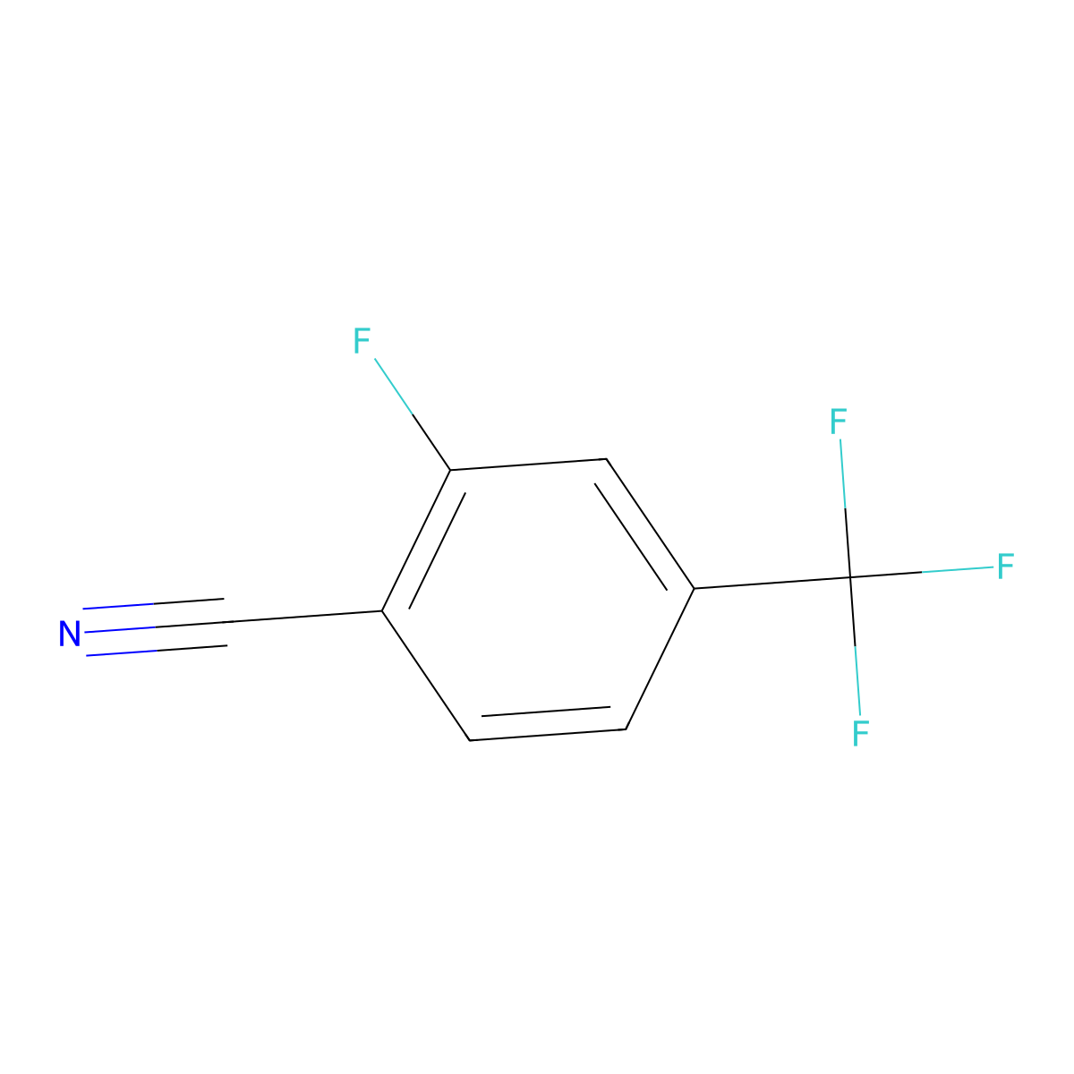 2-Fluoro-4-(trifluoromethyl)benzonitrile molecular structure, CAS 146070-34-0
