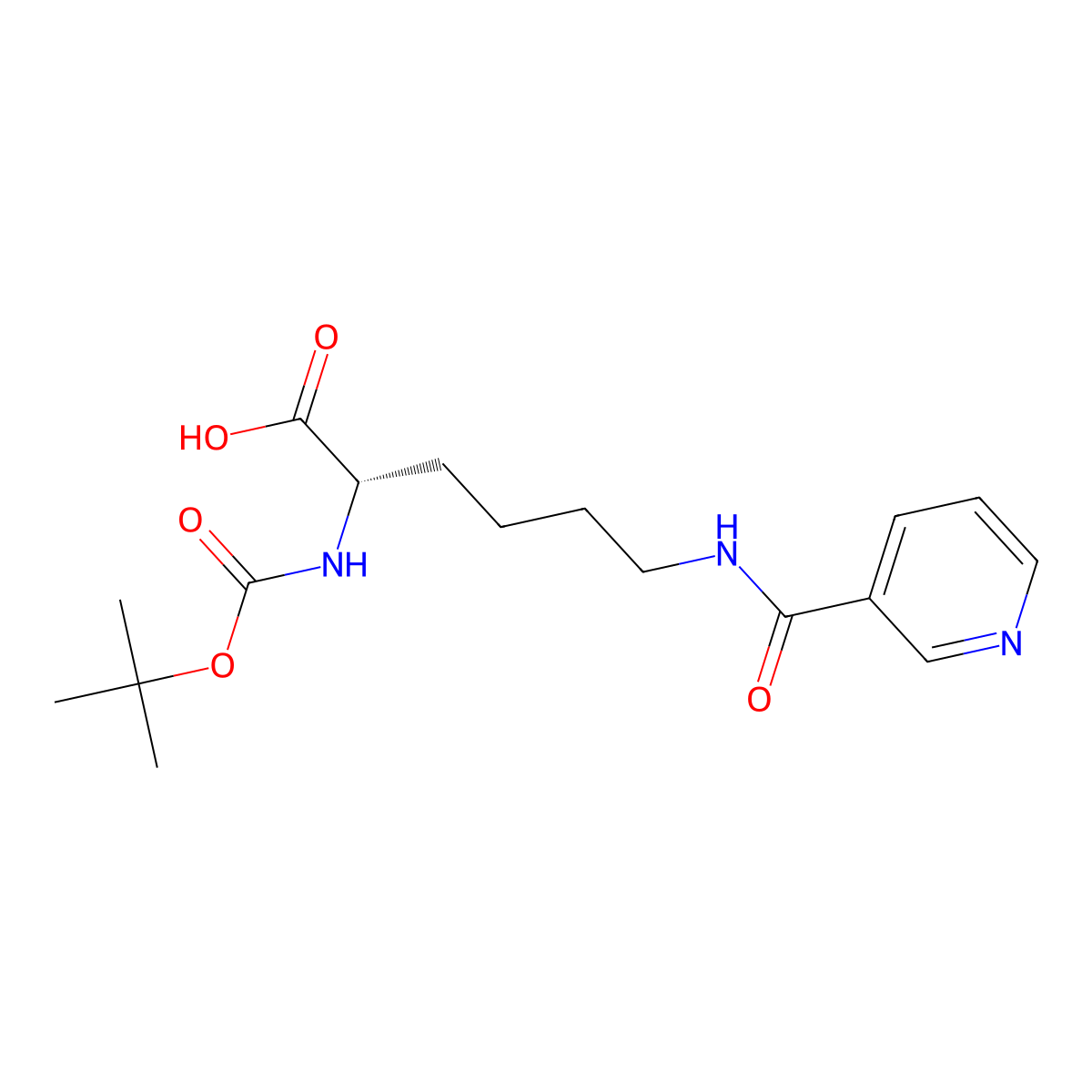 Boc-Lys(Nicotinoyl)-OH molecular structure, CAS 14609-04-2