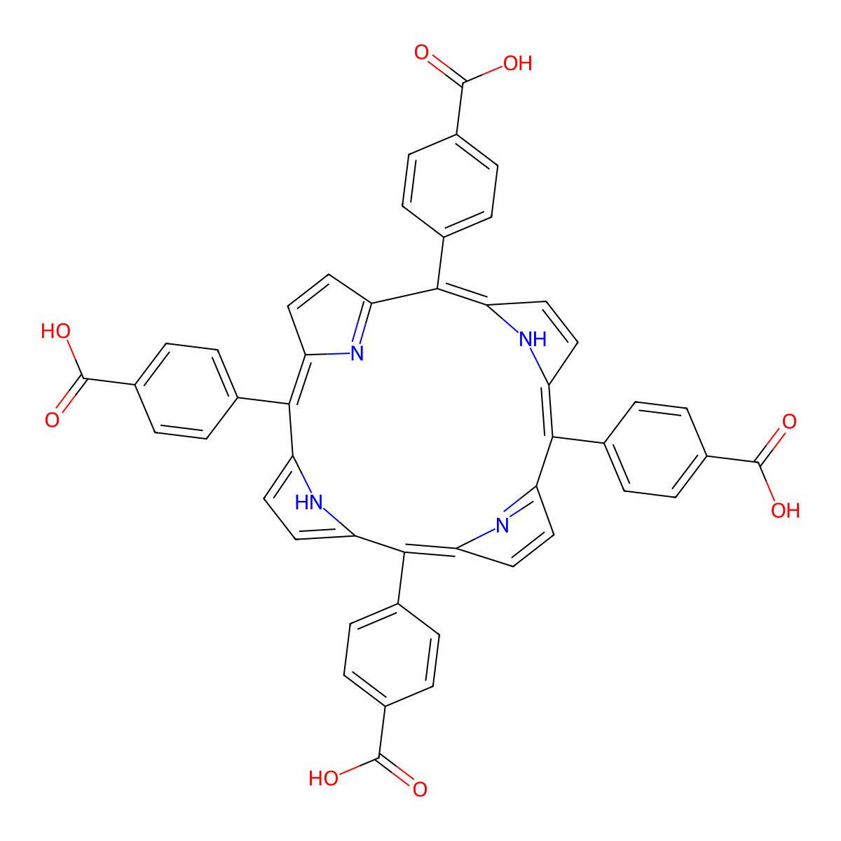 meso-Tetra(4-carboxyphenyl)porphine molecular structure, CAS 14609-54-2