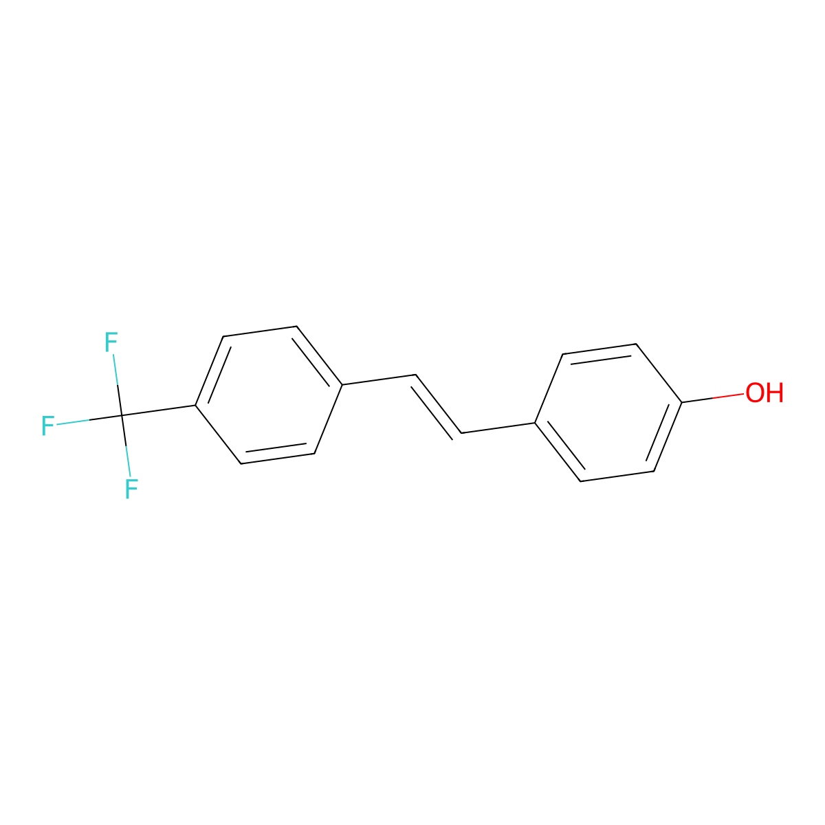 4-((1E)-2-(4-(Trifluoromethyl)phenyl)ethenyl)phenol molecular structure, CAS 146090-89-3