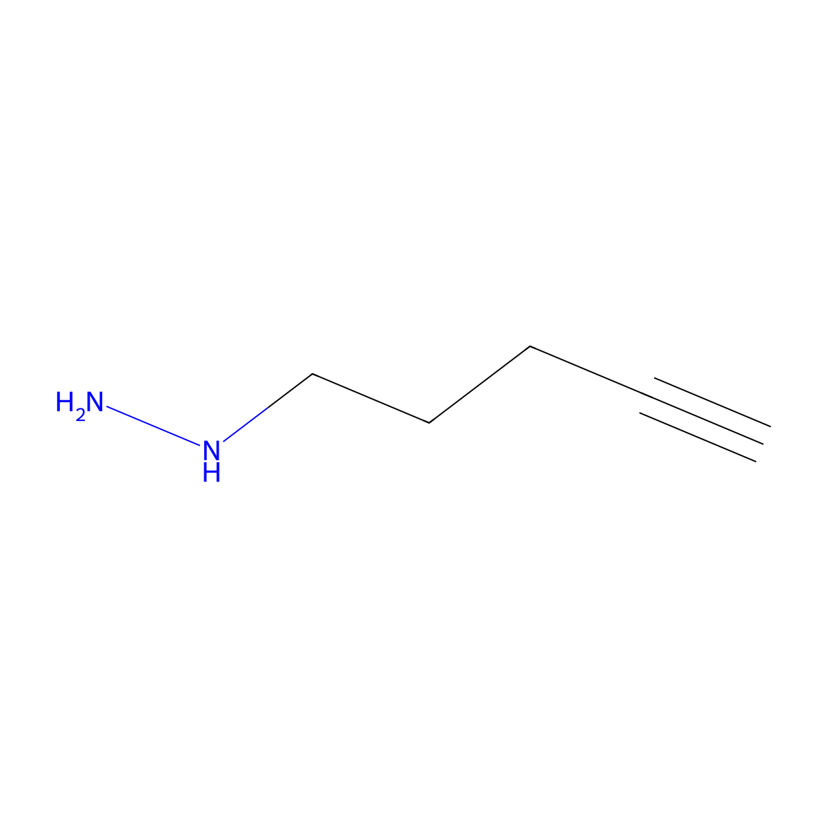 (Pent-4-yn-1-yl)hydrazine molecular structure, CAS 146097-30-5