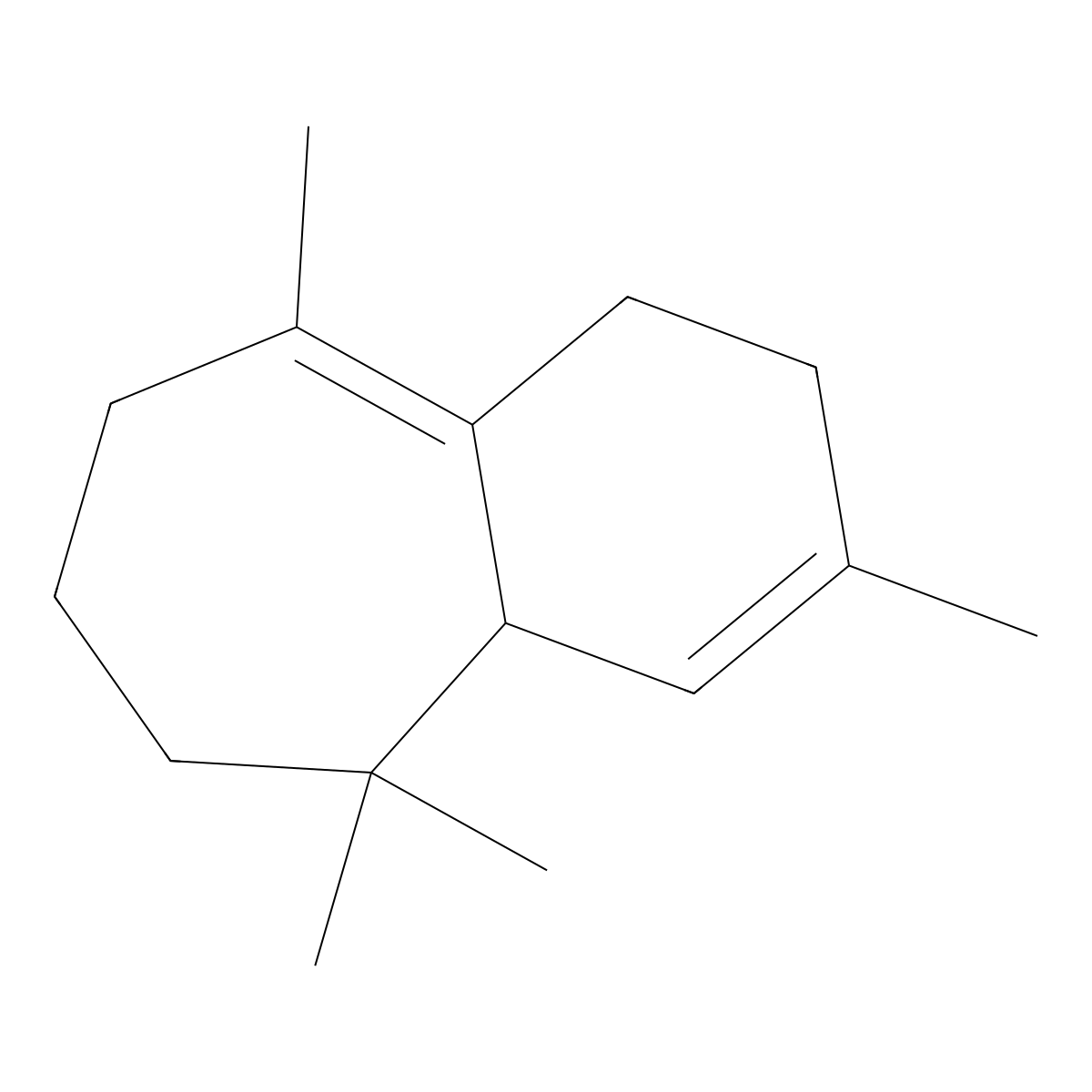3,5,5,9-Tetramethyl-2,4a,5,6,7,8-hexahydro-1H-benzo(7)annulene molecular structure, CAS 1461-03-6