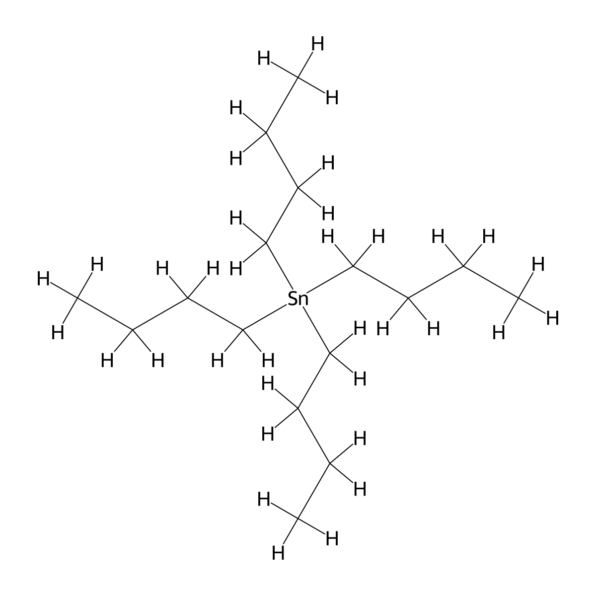 Tetrabutyltin molecular structure, CAS 1461-25-2