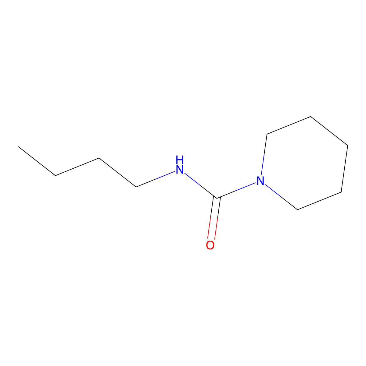 n-Butylpiperidine-1-carboxamide molecular structure, CAS 1461-79-6