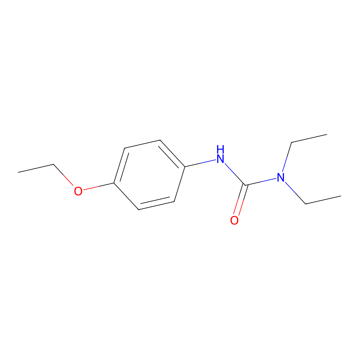 3-(4-Ethoxyphenyl)-1,1-diethylurea molecular structure, CAS 1461-82-1