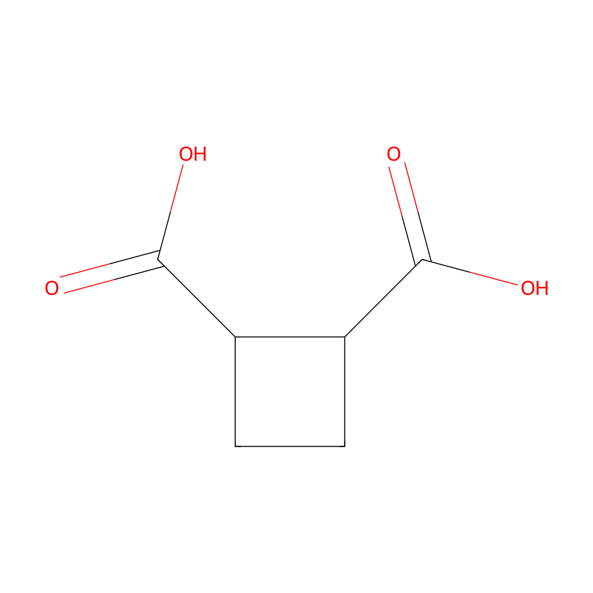 cis-Cyclobutane-1,2-dicarboxylic acid molecular structure, CAS 1461-94-5