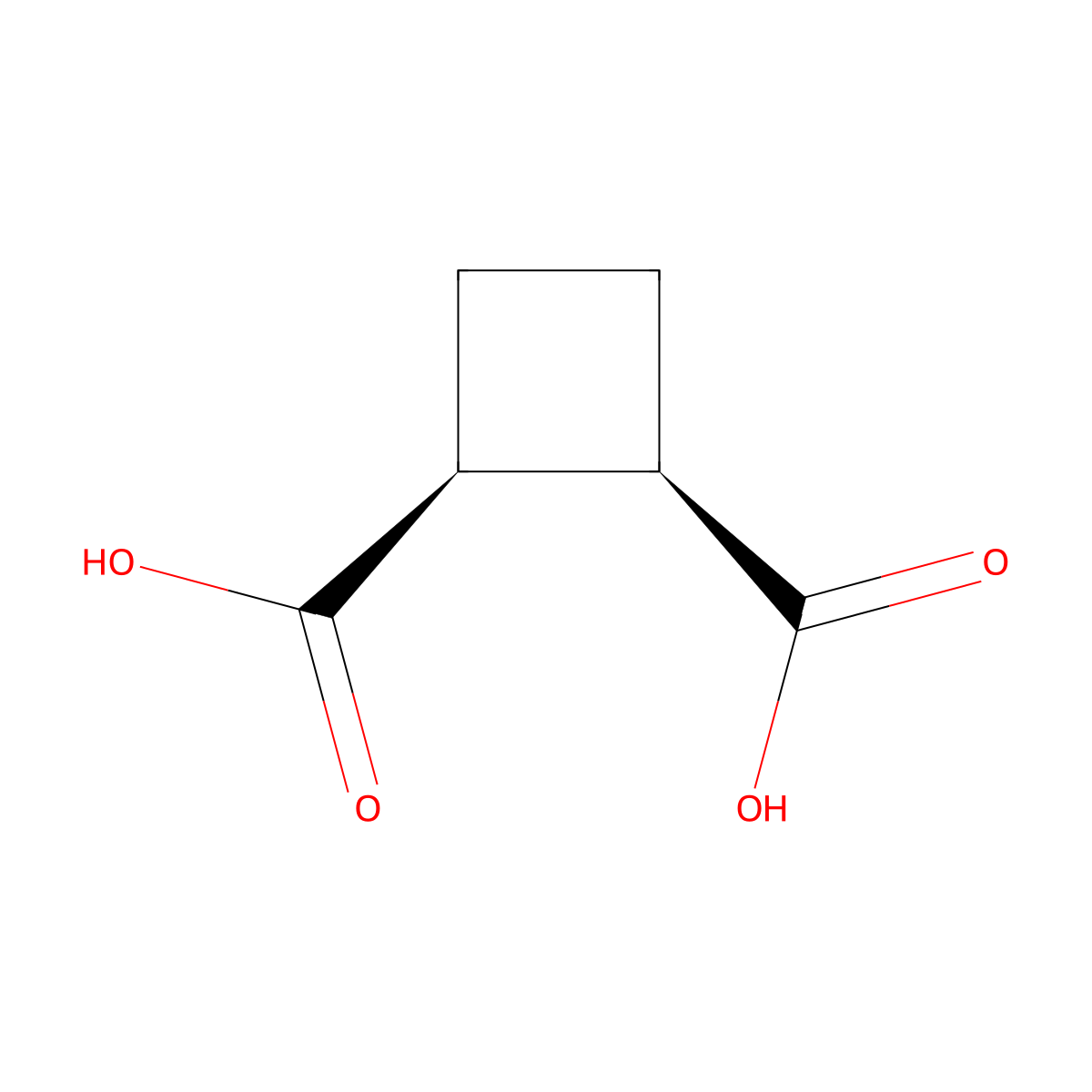 cis-Cyclobutane-1,2-dicarboxylic acid molecular structure, CAS 1461-94-5