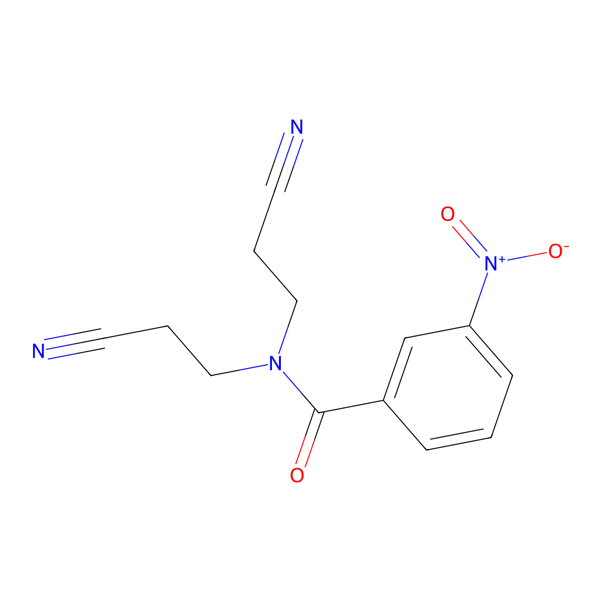 N,N-bis(2-cyanoethyl)-3-nitrobenzamide molecular structure, CAS 14611-01-9