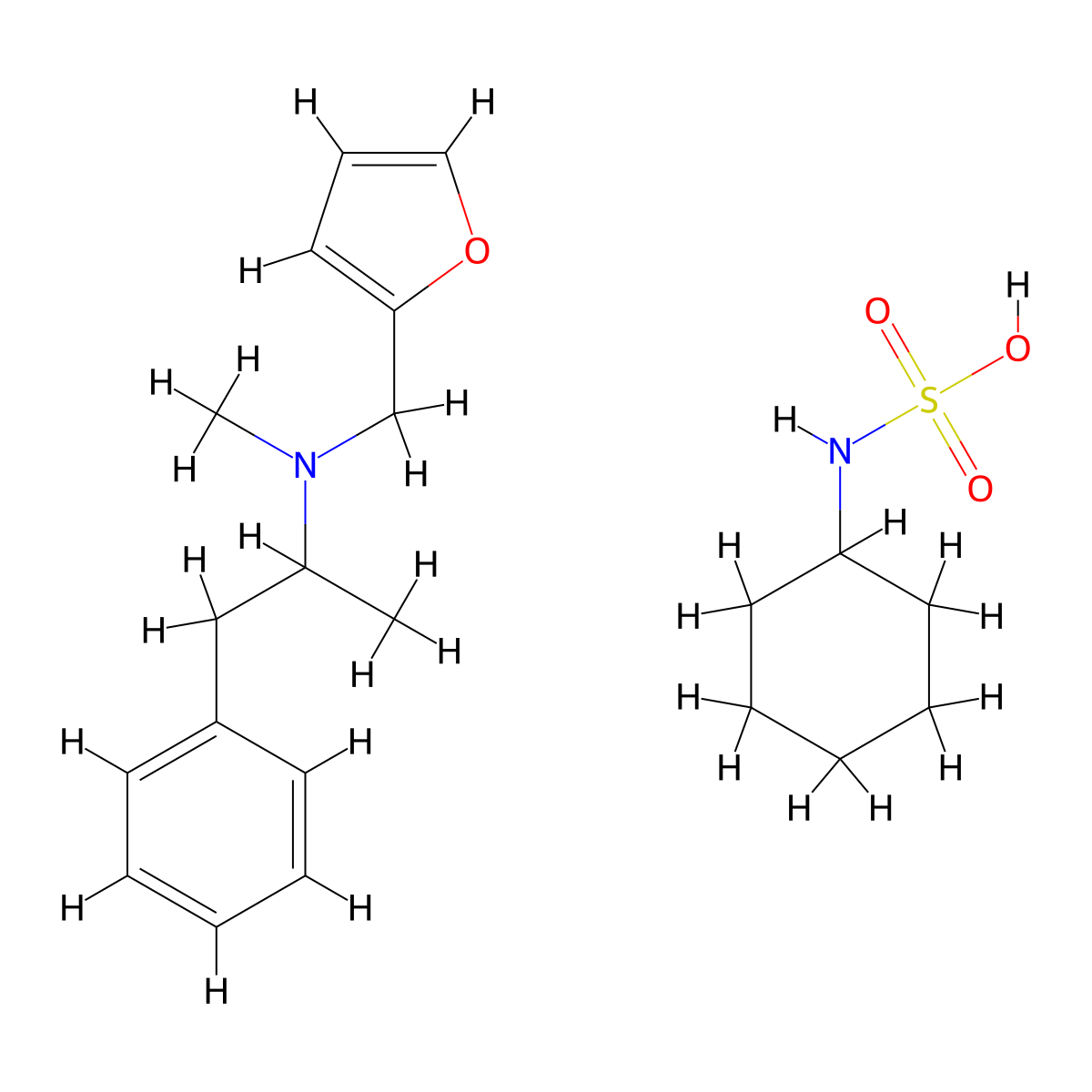 Furfenorex cyclamate, (A+-)- molecular structure, CAS 14611-84-8