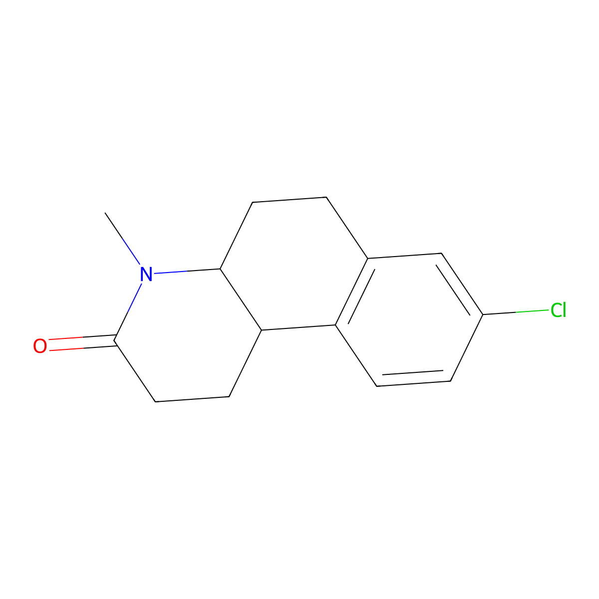 8-Chloro-4-methyl-1,2,3,4,4a,5,6,10b-octahydrobenzo(f)quinolin-3(2H)-one molecular structure, CAS 146117-78-4
