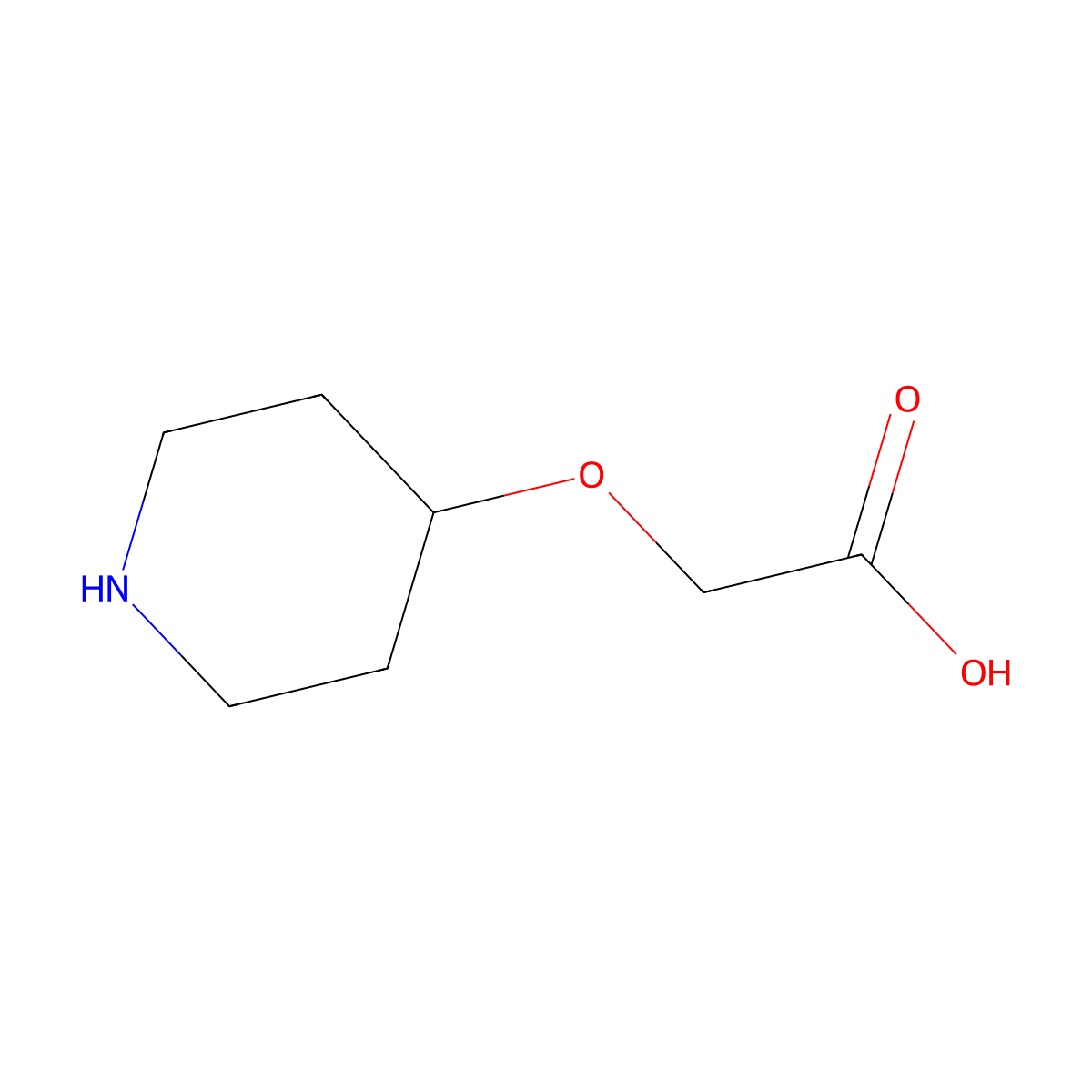 2-(Piperidin-4-yloxy)acetic acid molecular structure, CAS 146117-93-3