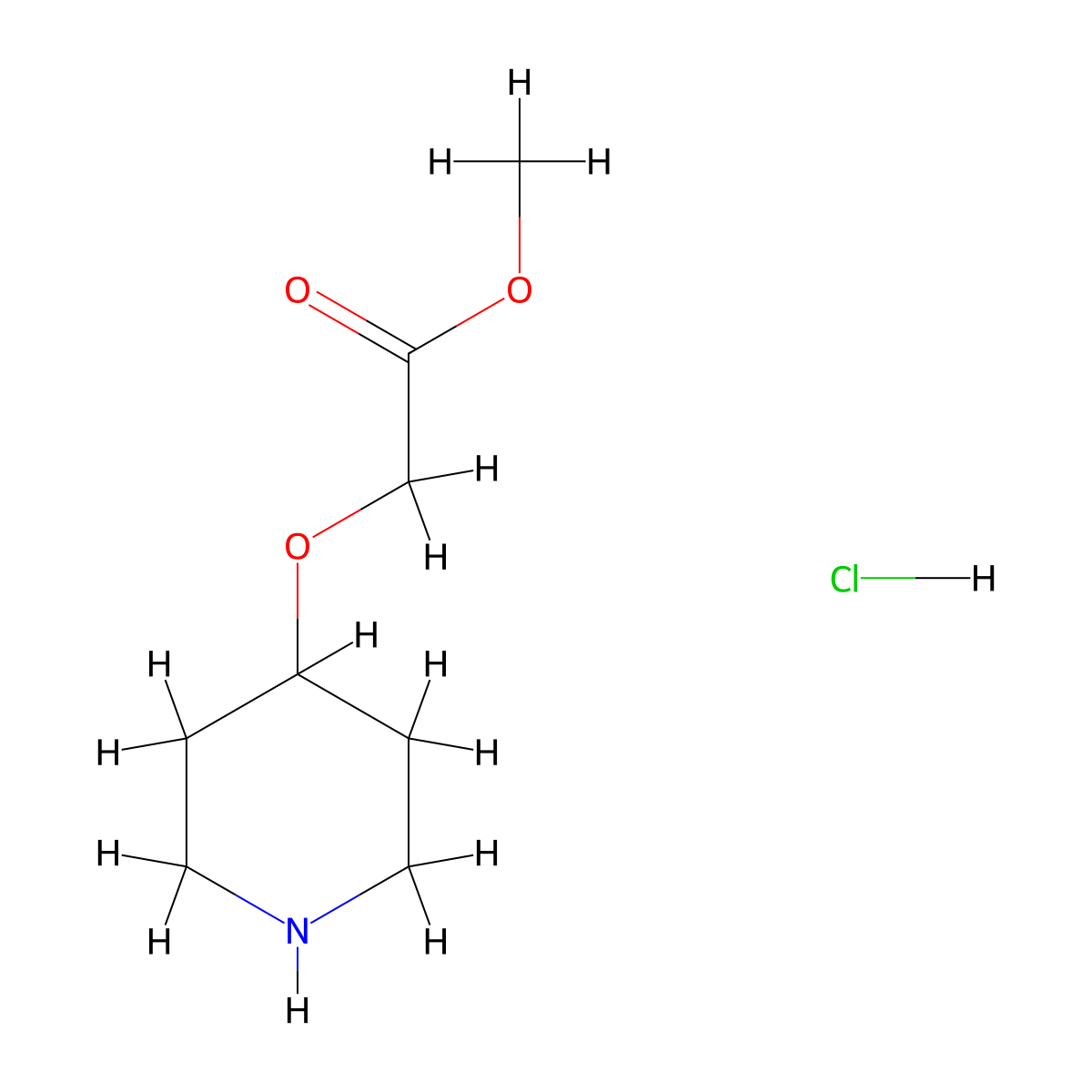 (Piperidin-4-yloxy)acetic acid methyl ester hydrochloride molecular structure, CAS 146117-95-5