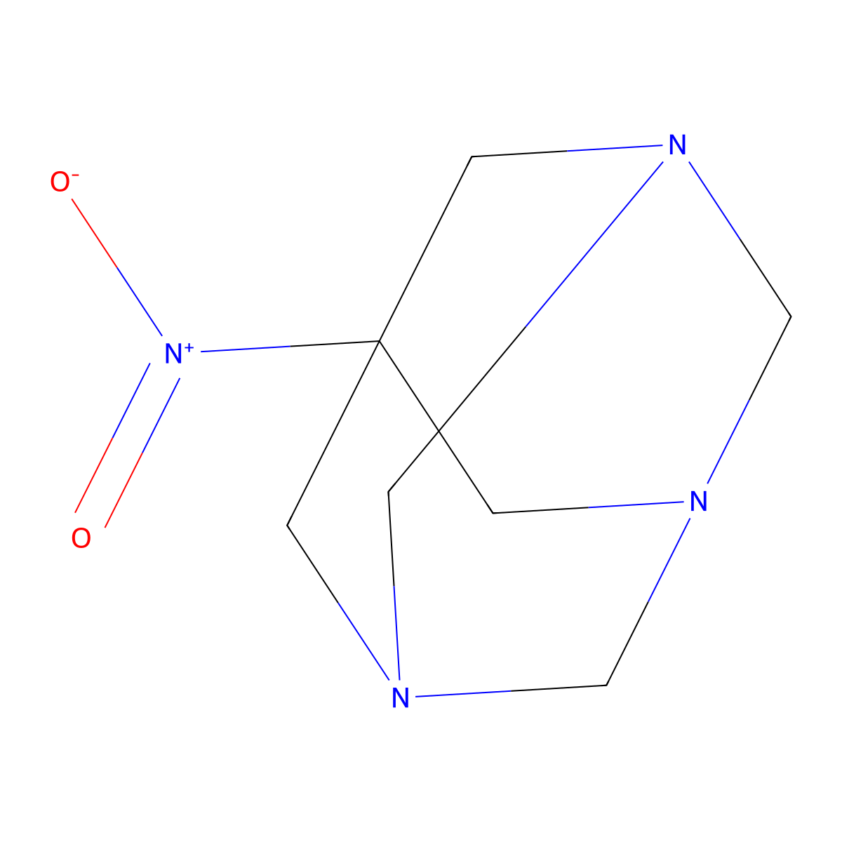 7-Nitro-1,3,5-triazaadamantane molecular structure, CAS 14612-28-3
