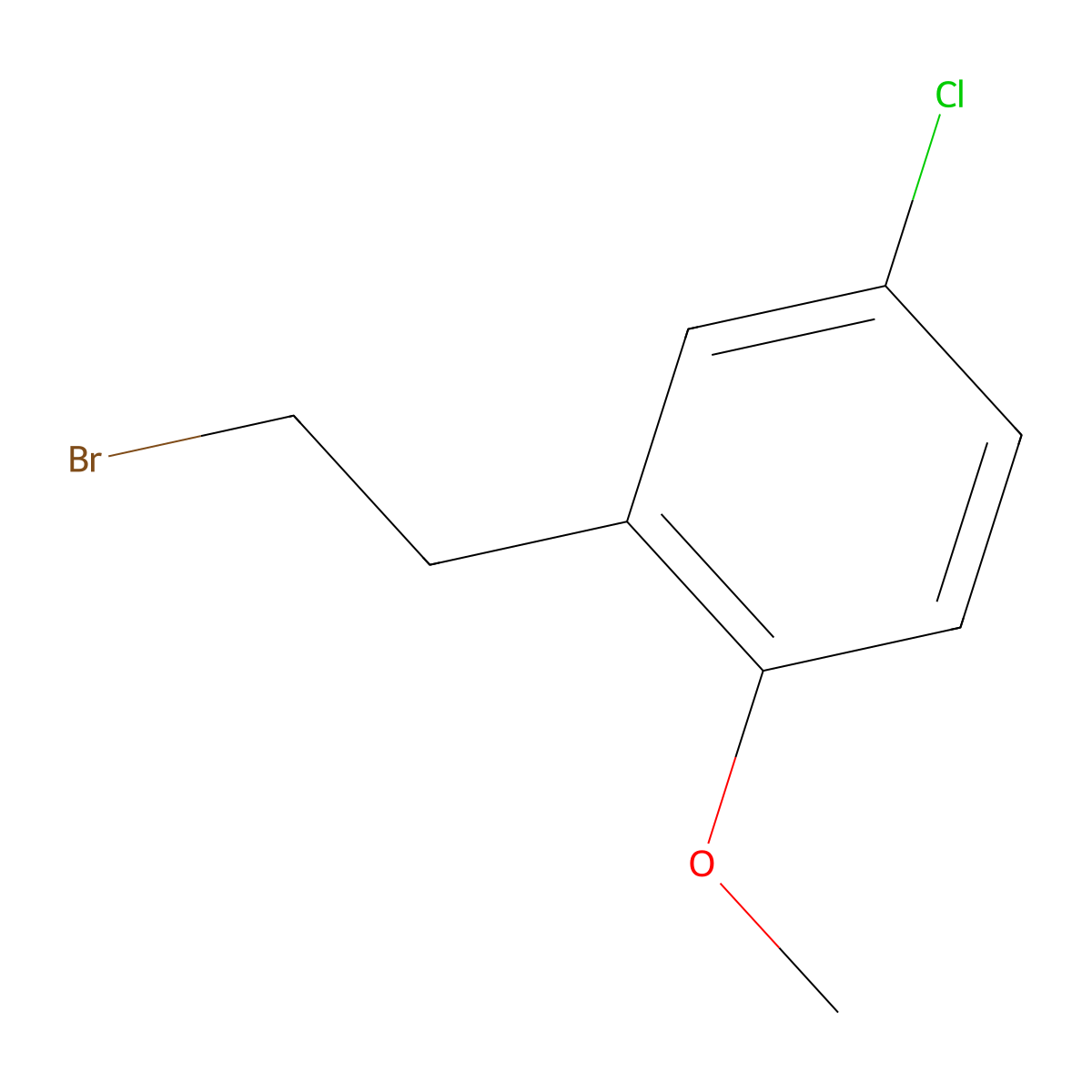 2-(2-Bromoethyl)-4-chloro-1-methoxybenzene molecular structure, CAS 14613-38-8
