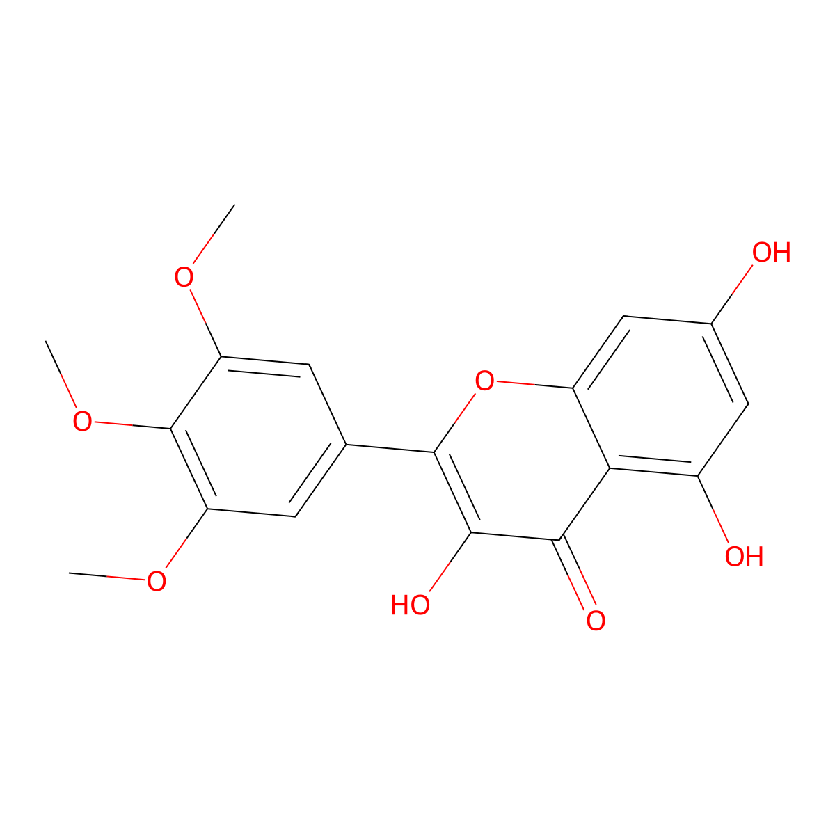3,5,7-Trihydroxy-3',4',5'-Trimethoxyflavone molecular structure, CAS 146132-95-8