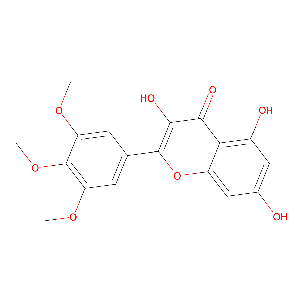 3,5,7-Trihydroxy-3',4',5'-Trimethoxyflavone molecular structure, CAS 146132-95-8