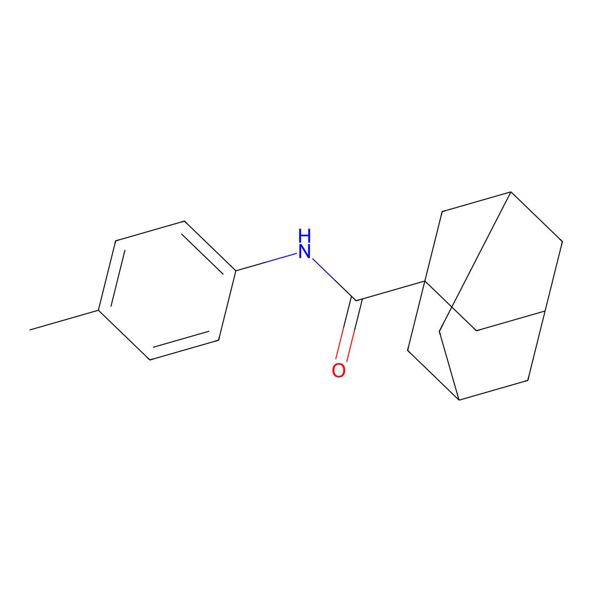 N-(4-methylphenyl)adamantane-1-carboxamide molecular structure, CAS 146136-05-2