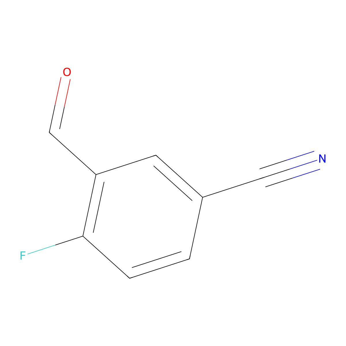5-Cyano-2-fluorobenzaldehyde molecular structure, CAS 146137-79-3