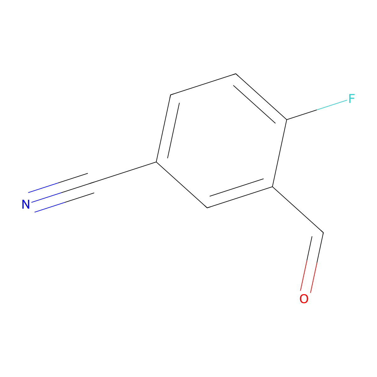 5-Cyano-2-fluorobenzaldehyde molecular structure, CAS 146137-79-3