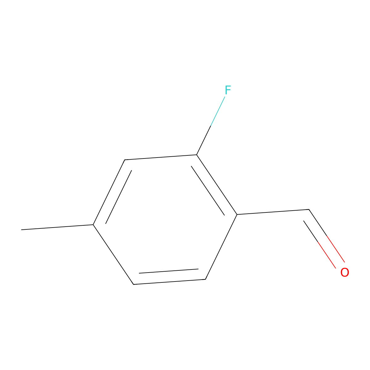 2-Fluoro-4-methylbenzaldehyde molecular structure, CAS 146137-80-6