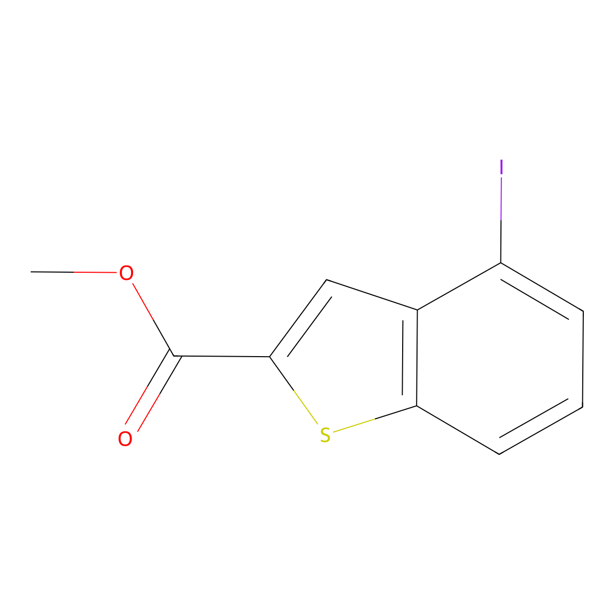 Methyl 4-iodobenzo[b]thiophene-2-carboxylate molecular structure, CAS 146137-85-1