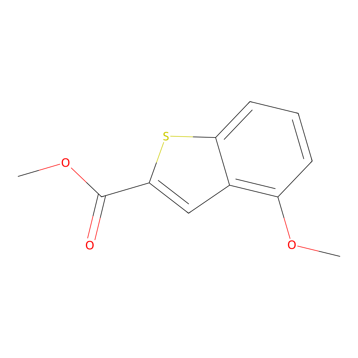 4-Methoxy-benzo[b]thiophene-2-carboxylic acid methyl ester molecular structure, CAS 146137-88-4