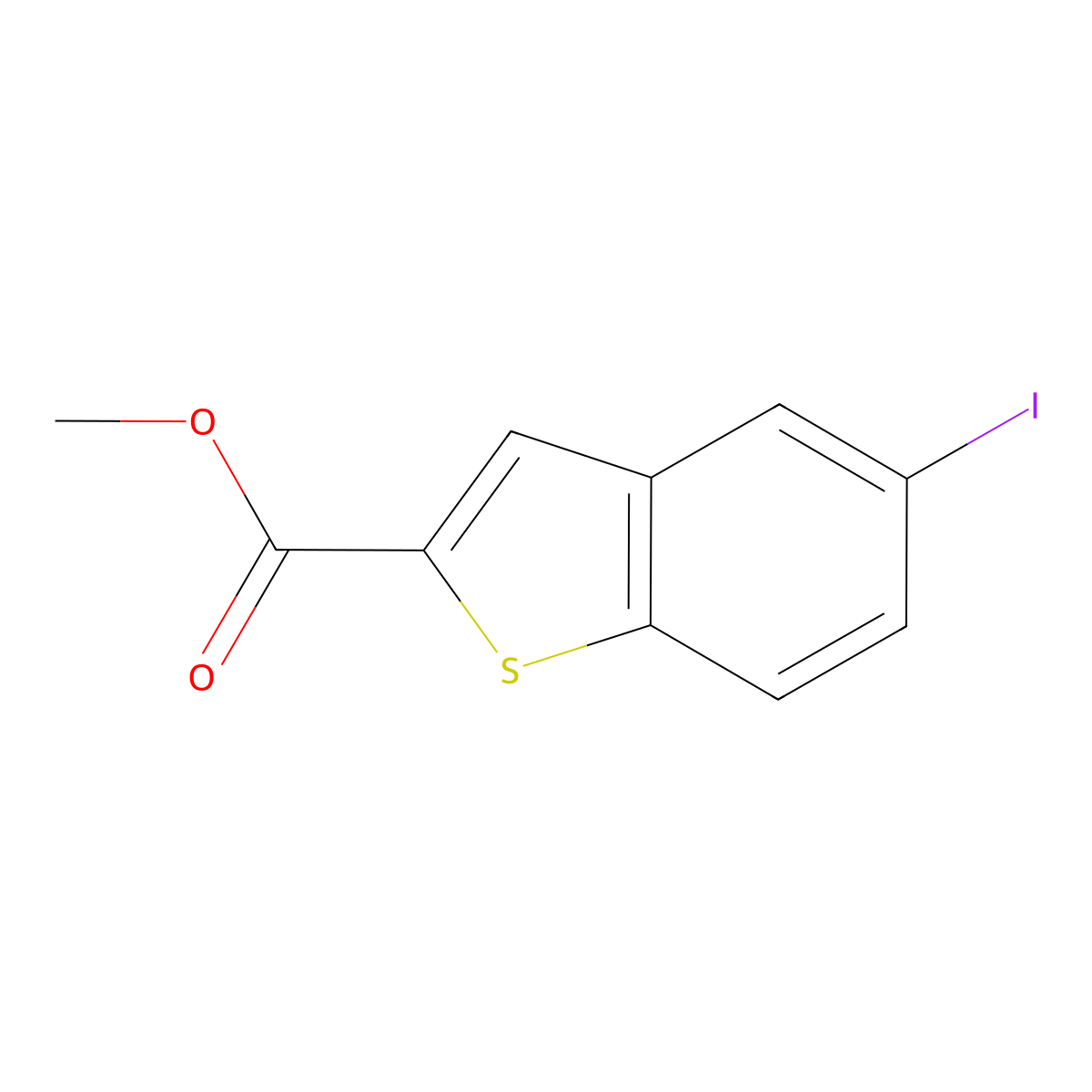Methyl 5-iodo-1-benzothiophene-2-carboxylate molecular structure, CAS 146137-90-8