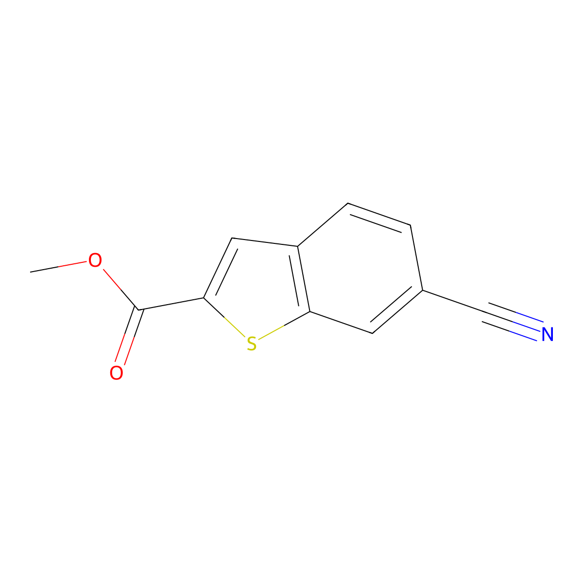 Methyl 6-cyanobenzo[b]thiophene-2-carboxylate molecular structure, CAS 146137-95-3