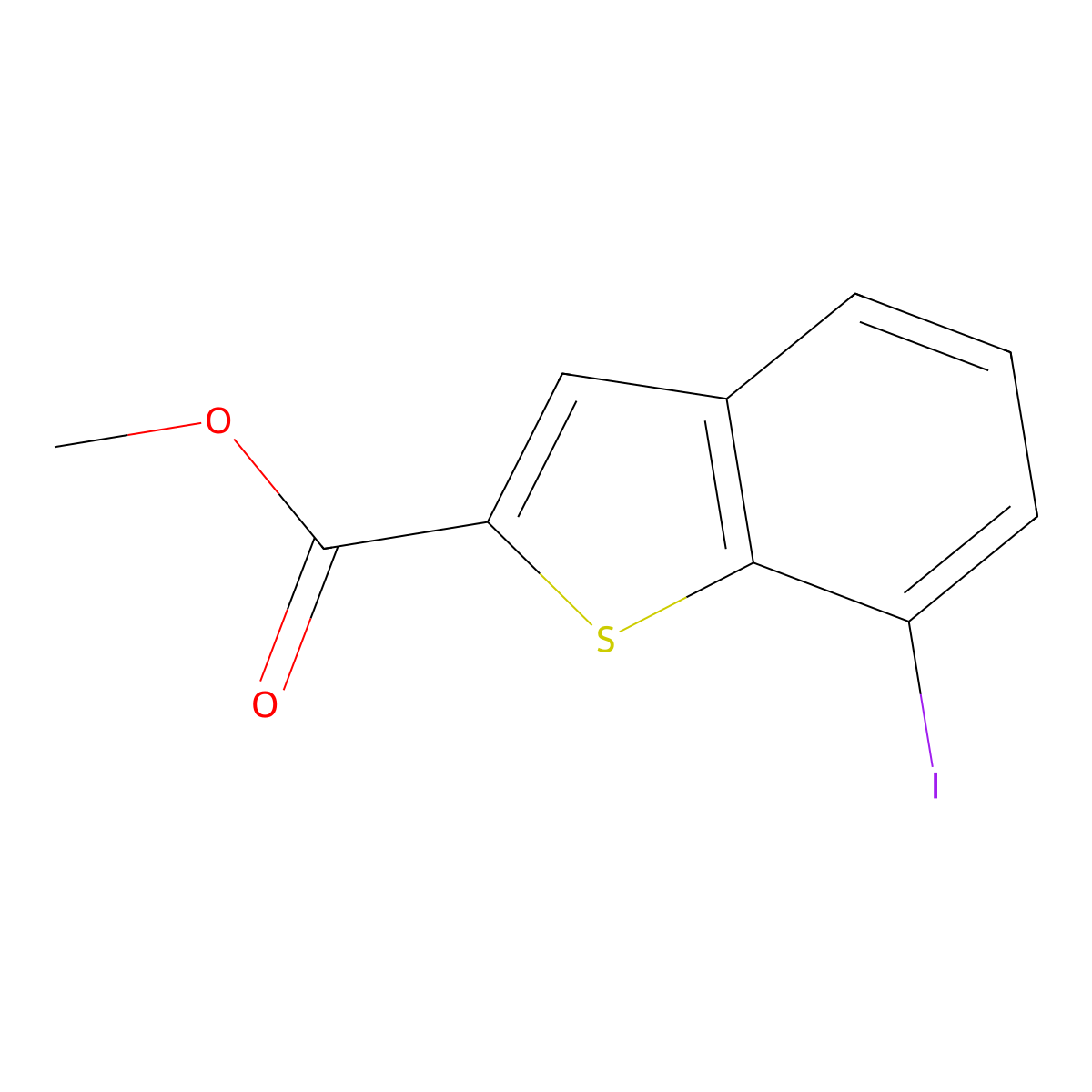Benzo[b]thiophene-2-carboxylic acid, 7-iodo-, methyl ester molecular structure, CAS 146137-96-4