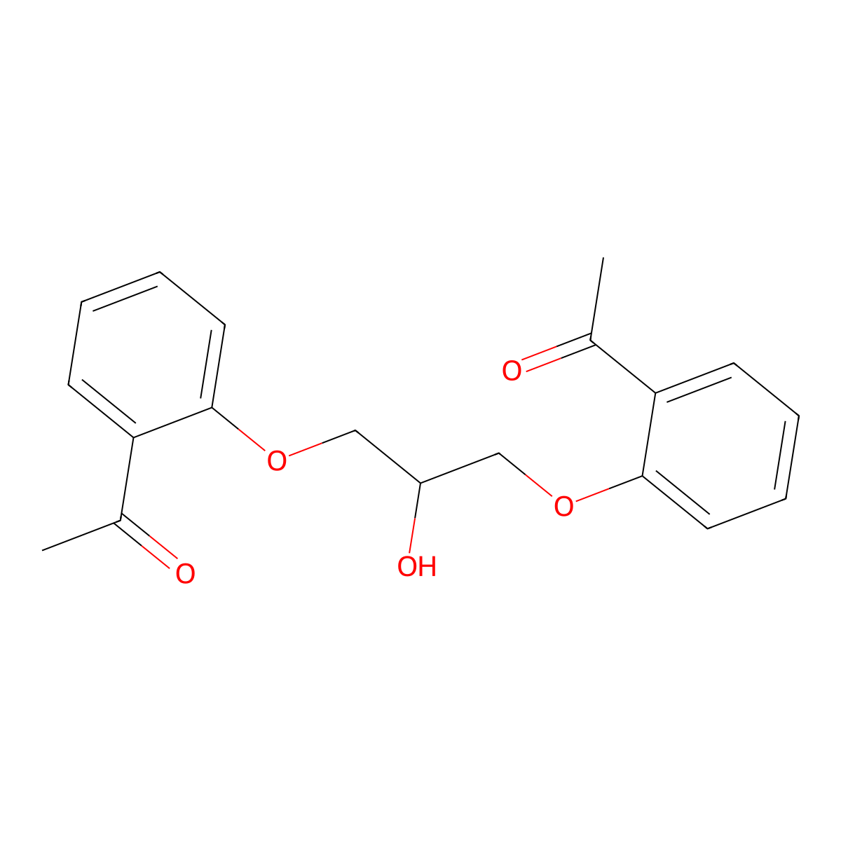 1-[2-[3-(2-Acetylphenoxy)-2-hydroxypropoxy]phenyl]ethanone molecular structure, CAS 146138-35-4