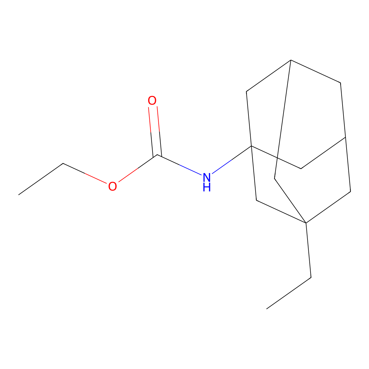 Ethyl (3-ethyl-1-adamantyl)carbamate molecular structure, CAS 146140-93-4