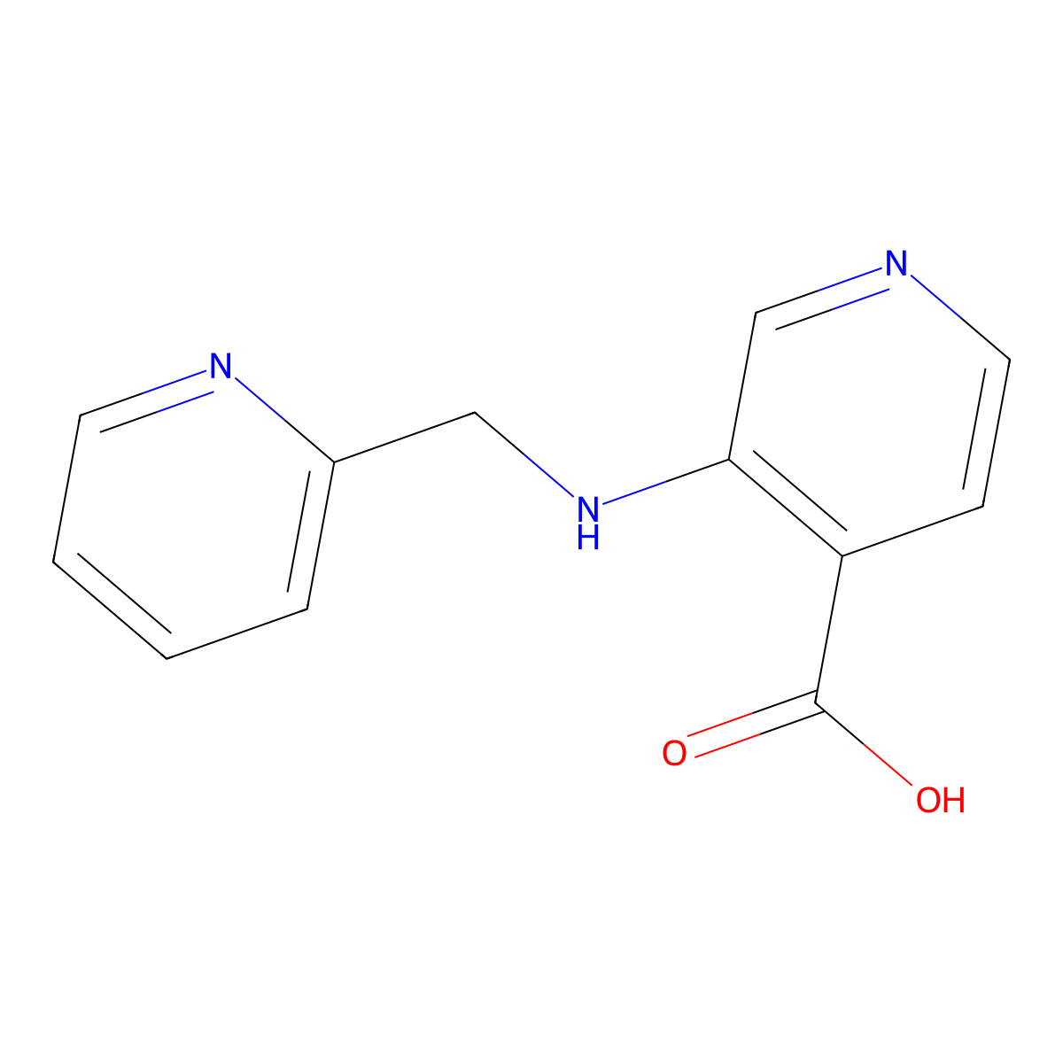3-(Pyridin-2-ylmethylamino)pyridine-4-carboxylic acid molecular structure, CAS 1461602-15-2