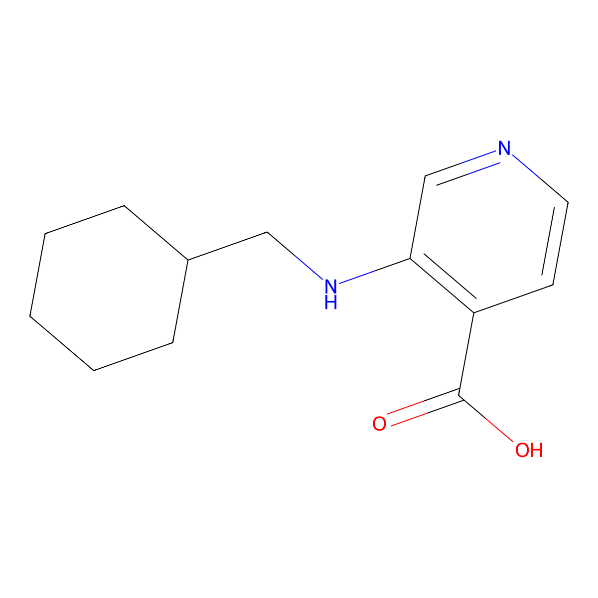 3-(Cyclohexylmethylamino)pyridine-4-carboxylic acid molecular structure, CAS 1461602-16-3