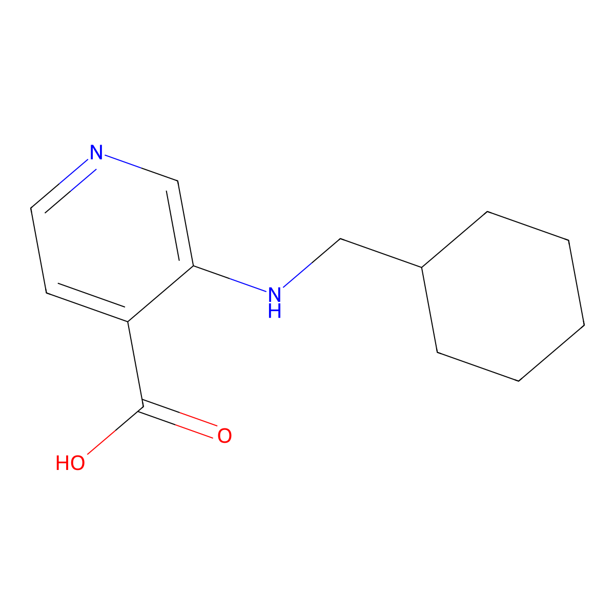3-(Cyclohexylmethylamino)pyridine-4-carboxylic acid molecular structure, CAS 1461602-16-3